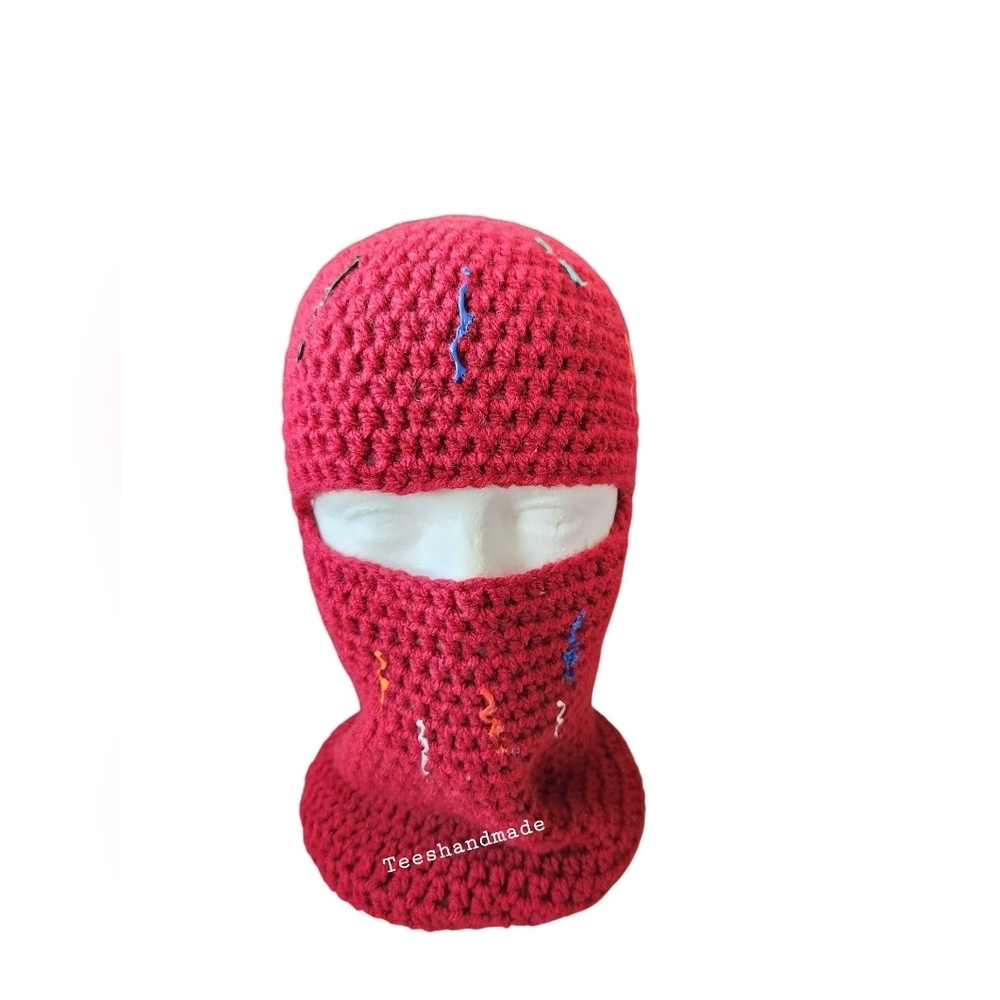 Burgundy painted Skimask